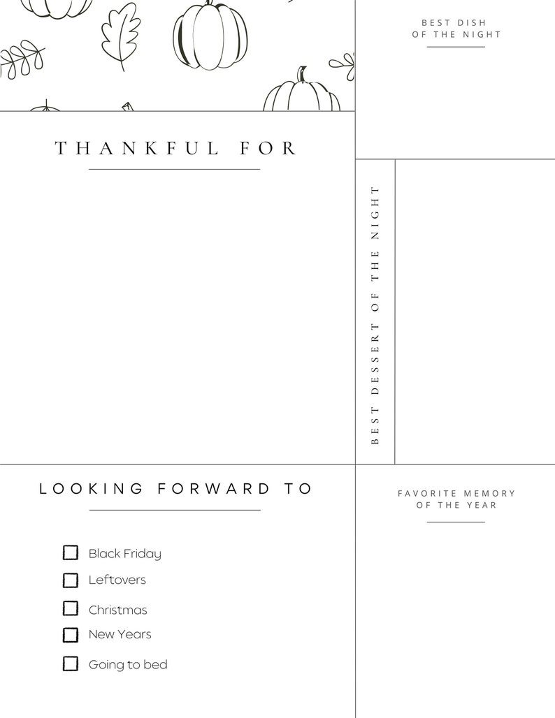 Thanksgiving Activity Printable PDF - Etsy