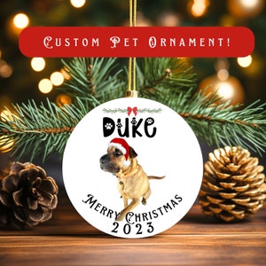 Personalized Dog Christmas Ornament-Custom Dog Ornament-Personalized Pet Ornament
