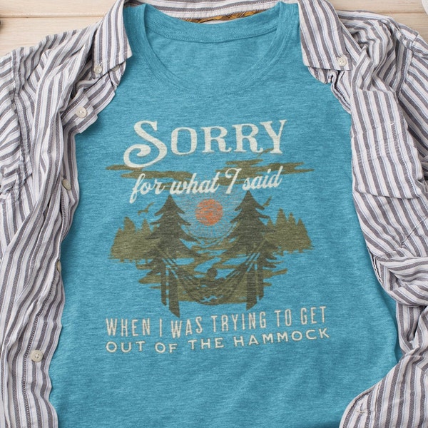 Funny Camping Tshirt Nature Lover Gift for Outdoors Hammock Humor