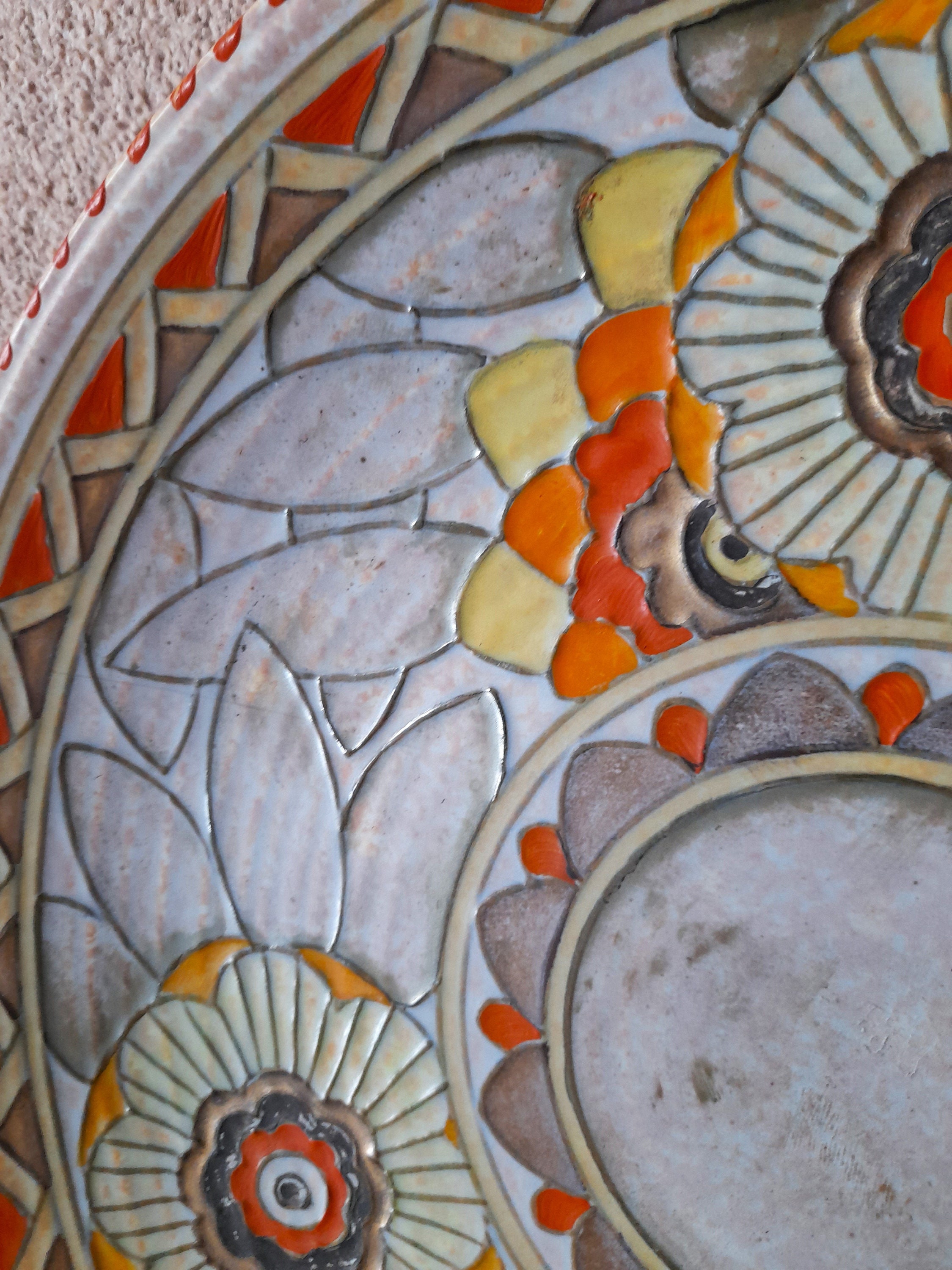 1930's Charlotte Rhead Crown Ducal Large Rhodian Charger Plate - Etsy UK