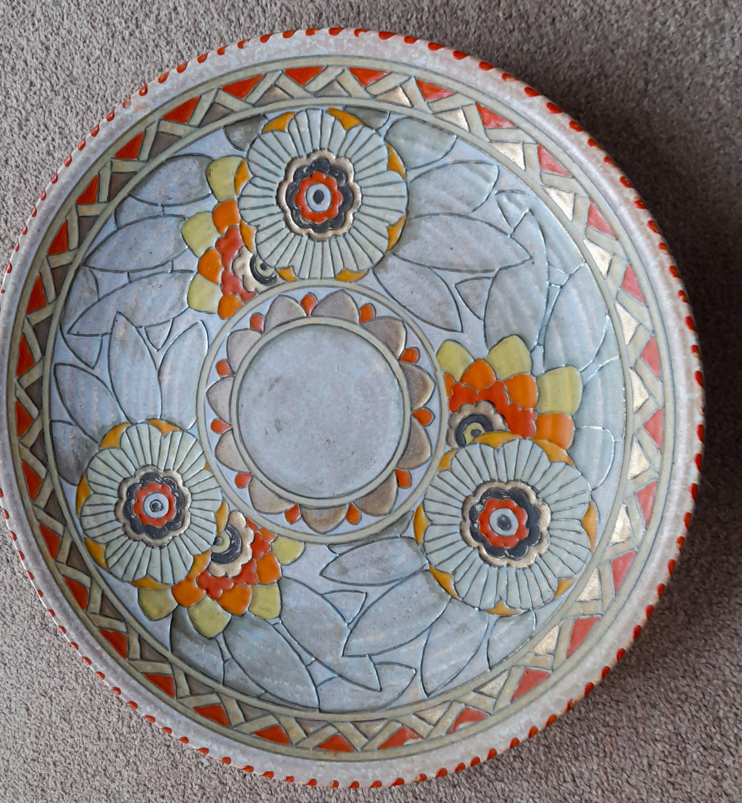 1930's Charlotte Rhead Crown Ducal Large Rhodian Charger Plate - Etsy UK