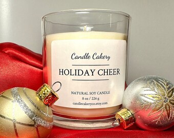 Cinnamon Spice Scented Holiday Candle, Custom Gift Idea, Special Christmas Fragrance Blend, High Quality Natural Soy Wax, Handmade in USA