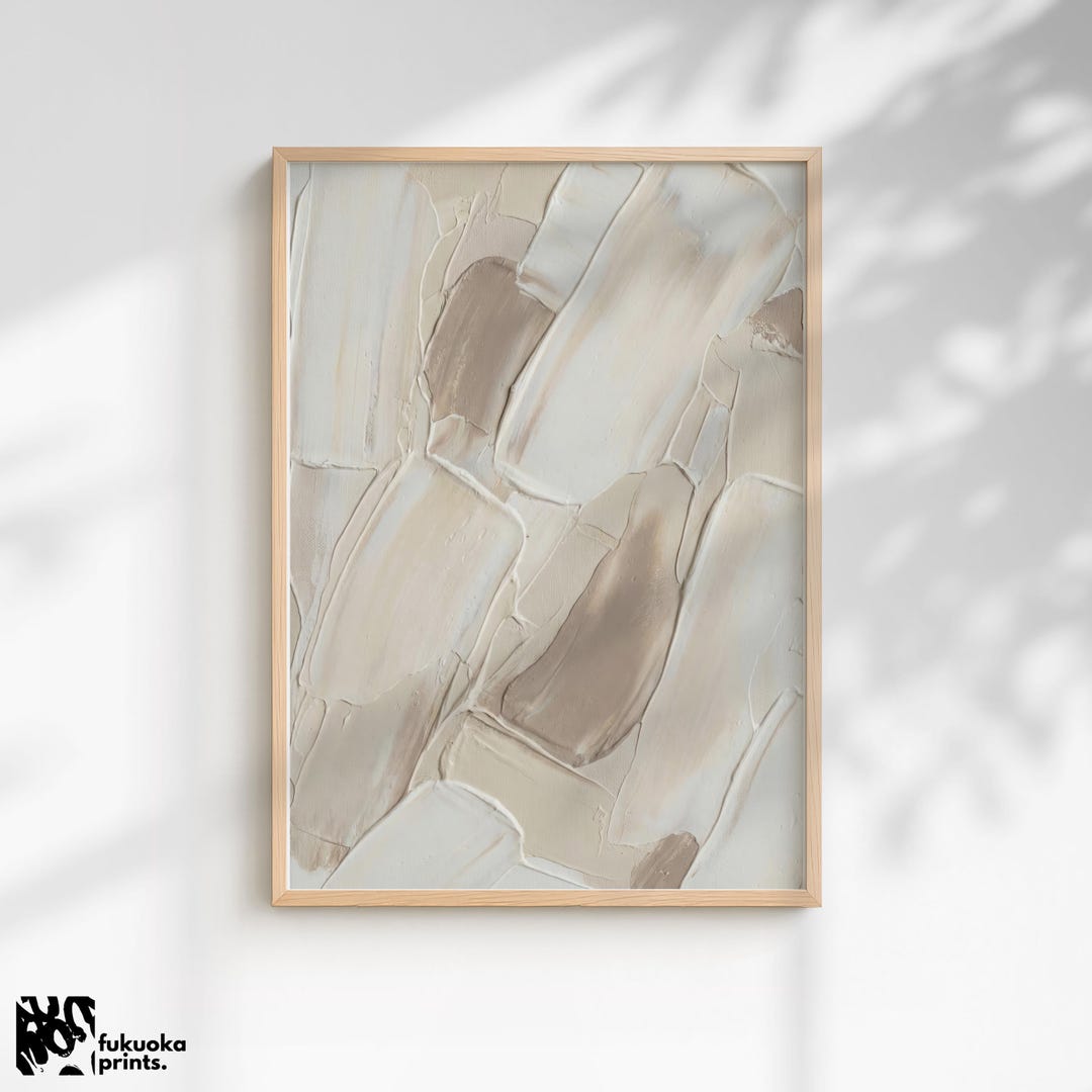 Neutral Abstract Texture Wall Art Print, Minimalist Beige Plaster ...