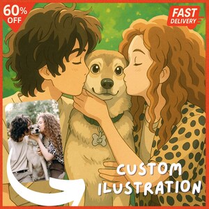 Custom Anime Portrait from Photo | Anime Couple Drawing | Personalized Cartoon Gift | Same Day Delivery | Digital Art