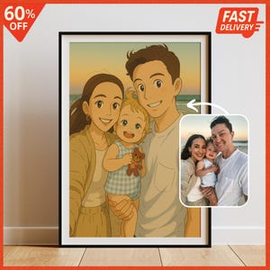 Custom Anime   Portrait from Photo | Anime Family Drawing | Same Day Delivery | Digital Art