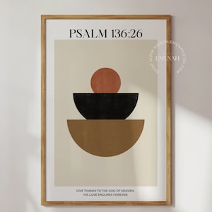 Psalm 136:26 | Digital Download | Bible Art | Bible Verse Wall Art | Christian Wall Art | Christian Home Decor | Modern Christian Art