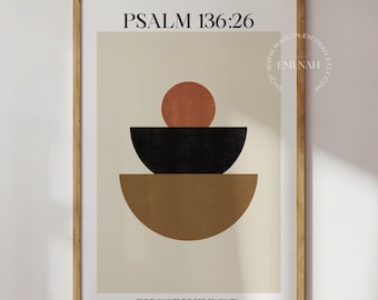 Psalm 136:26 | Digital Download | Bible Art | Bible Verse Wall Art | Christian Wall Art | Christian Home Decor | Modern Christian Art