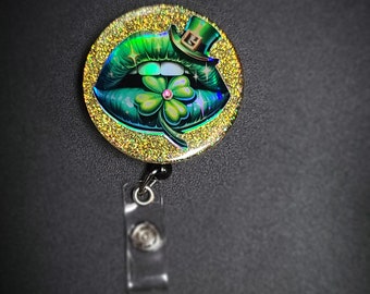 Saint Patricks day badge reel, badge reel, holliday gift, badge holder