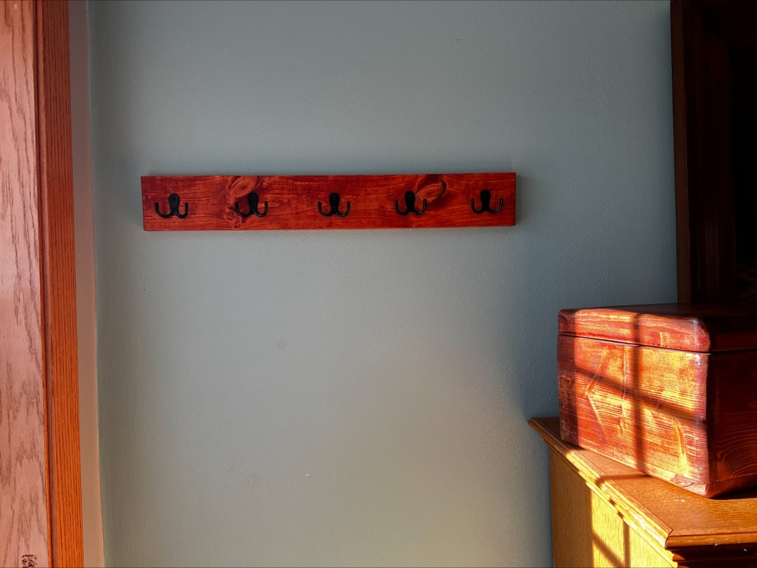 Solid Wood Wall Coat Rack Etsy