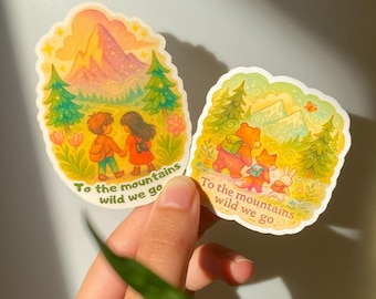 Mountain Adventure Sticker | Cottagecore Nature Vinyl Sticker | Hiking Forest Lovers