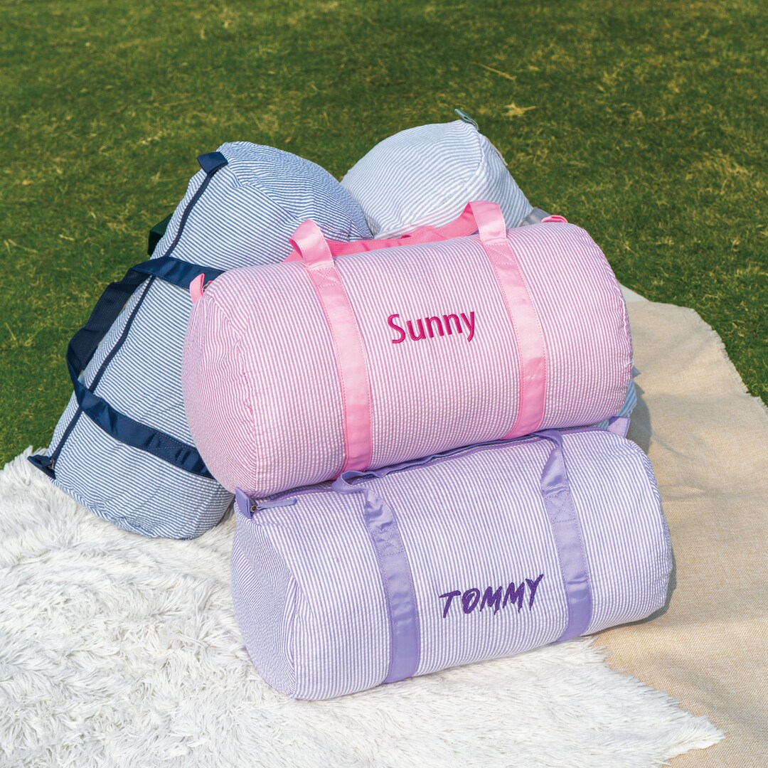 Custom Seersucker Duffel Bag Personalized Baby Duffel Bag Etsy