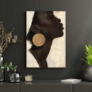 Serene Elegance | Afrocentric Printable Wall Art | Black Woman Portrait | Sacred Decor | Instant Digital Download