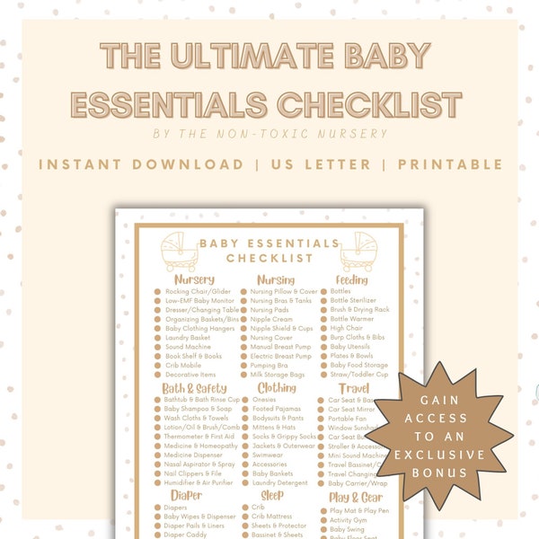 Baby Registry Checklist First Time Mom | Baby Essentials Checklist | Pregnancy Checklist | Printable PDF | Digital Download