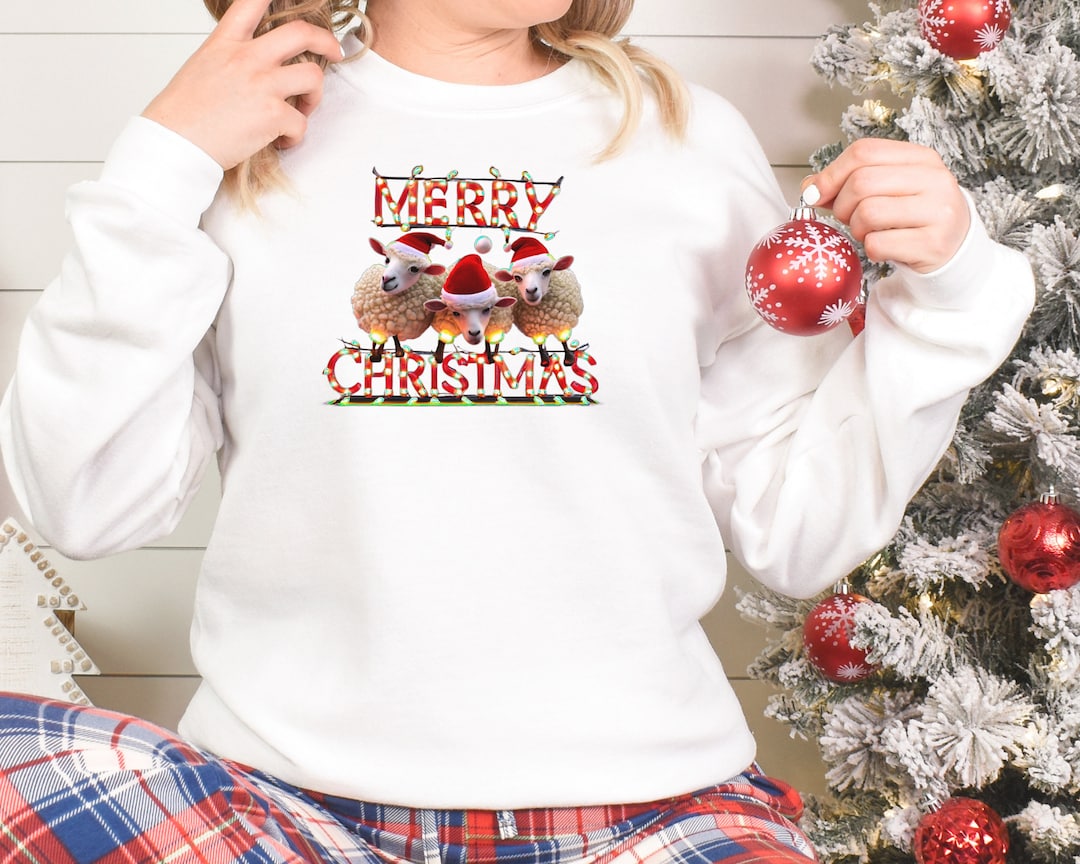 Sheep Christmas Light Sweatshirt,christmas Sheeps Sweater