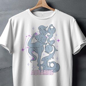 Sternzeichen Wassermann Unisex T-Shirt, Astrologie-Grafik-T-Shirt, lässiges Sternzeichen-Top, Wassermann-Konstellations-Shirt, Luftzeichen-T-Shirt, B-Day Geschenk