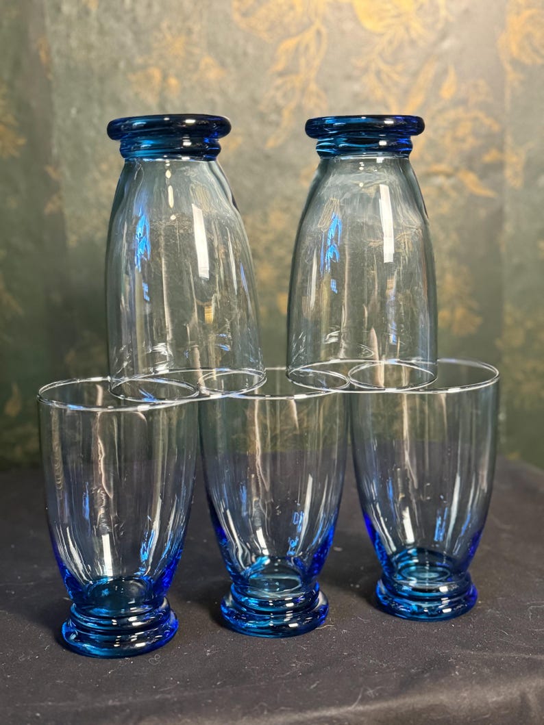 Set of 5 Vintage Cobalt Blue Anchor Hocking Drinking Glasses - Etsy