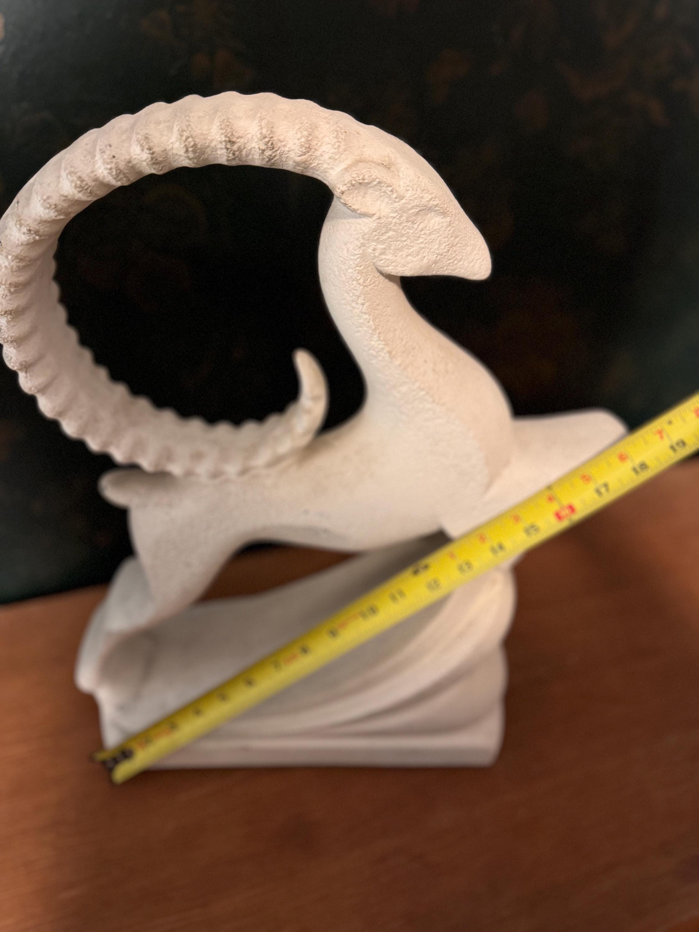 Vintage Royal Haeger White Gazelle/ram Ceramic Sculpture 19” Art  display picture 1