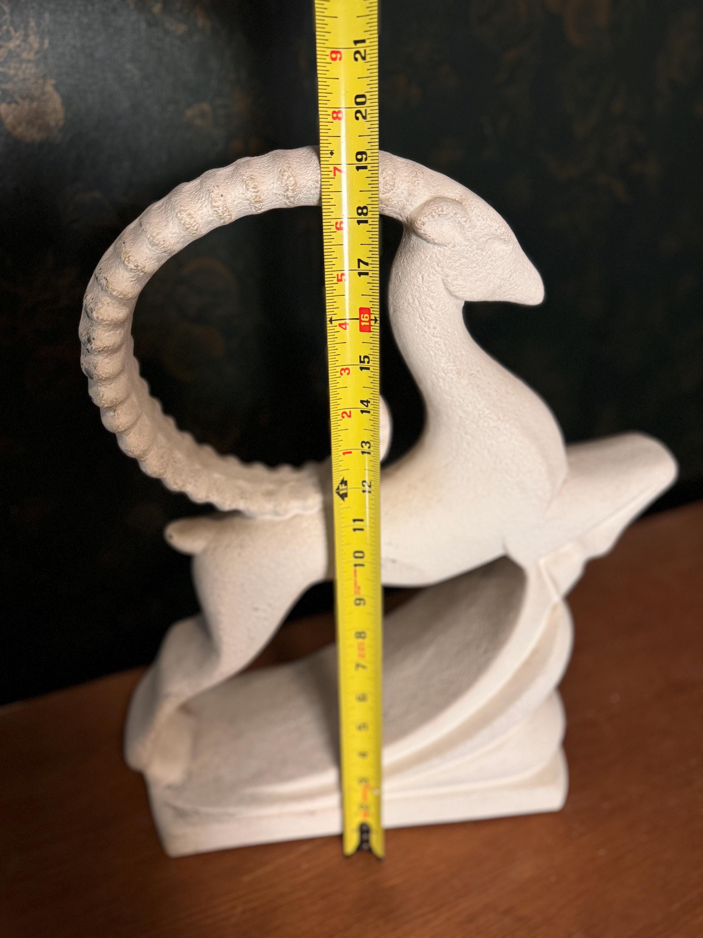 Vintage Royal Haeger White Gazelle/ram Ceramic Sculpture 19” Art  display picture 1