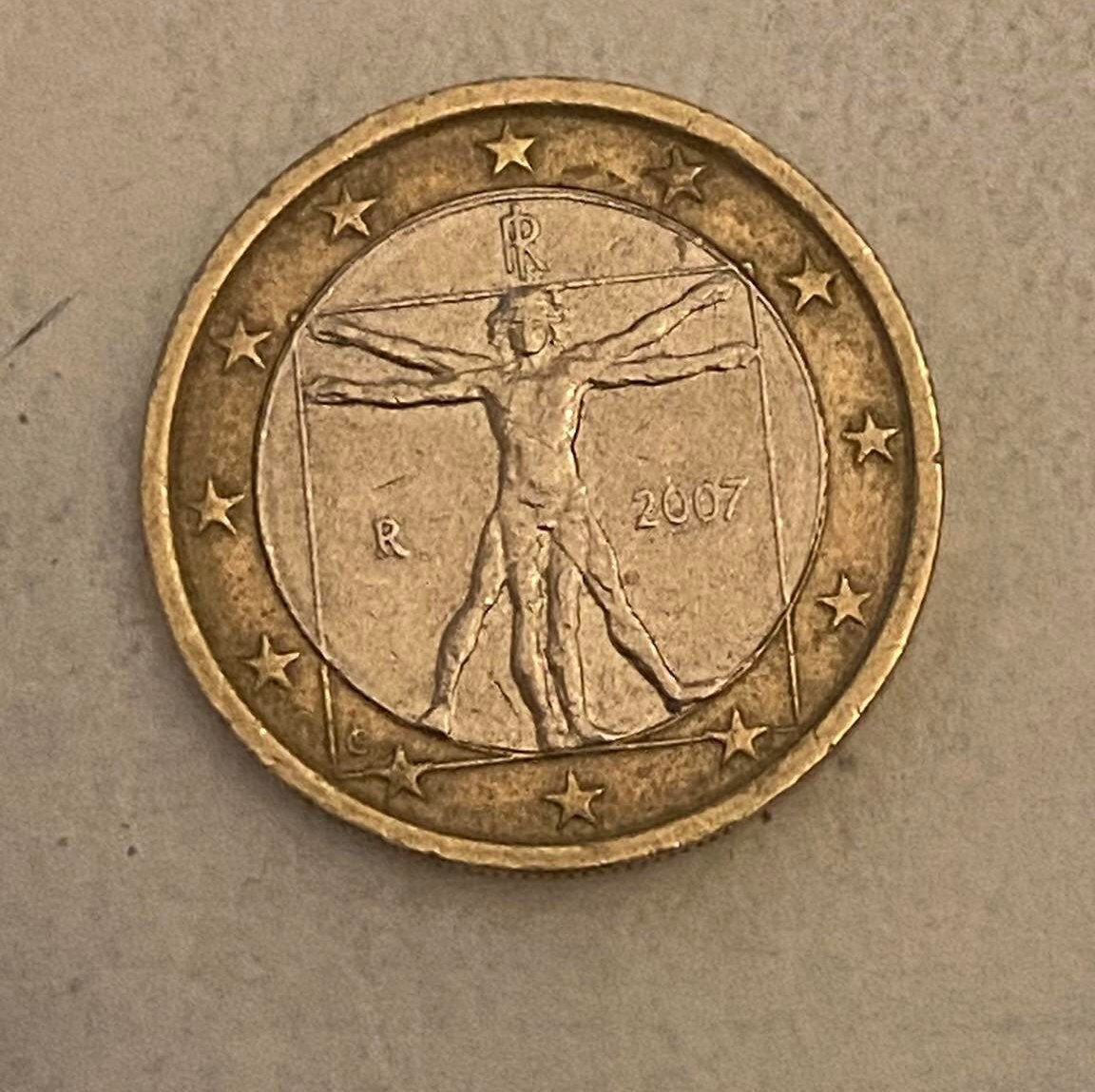 1 Euro Münze Leonardo Da Vinci Wert Vitruvius Man Coin 1 Euro leonardo Da Vinci's - Etsy