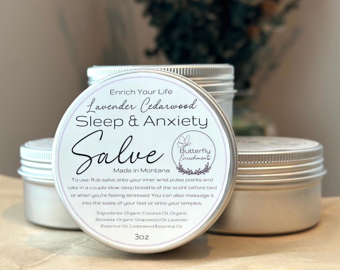 Organic Sleep & Anxiety Salve | Lavender, Cedarwood | 3oz Tins