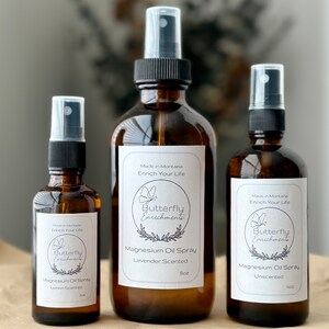 100% Pure and Natural Magnesium Oil Spray | 2oz | 4oz | 8oz | Lemon | Lavender | Unscented