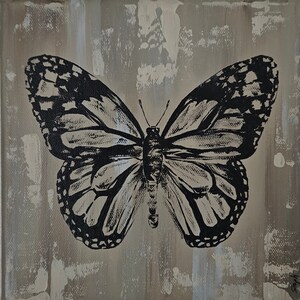8&quot;×8&quot; Butterfly Acrylic Painting