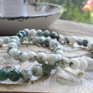 Natural Tree Agate Bracelet, Tree Agate, Crystal Bracelet, Beaded Bracelet, Natural Tree Agate, Energy Bracelet, Protection image 5