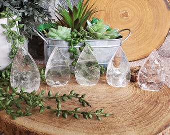 Clear Quartz Teardrop, Natural Crystal, Quartz Crystal, Clear Quartz freeform, Pick your Teardrop, Home Decor