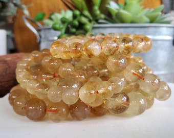 Clear Smokey Citrine Bracelet, Yellow Citrine Bracelet, Beautiful Citrine, Citrine Jewelry, Beaded Bracelet