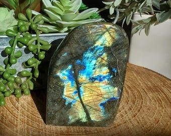 Labradorite Freeform, High Quality Flash Labradorite, Natural Labradorite with Blue Flash, Home Decor