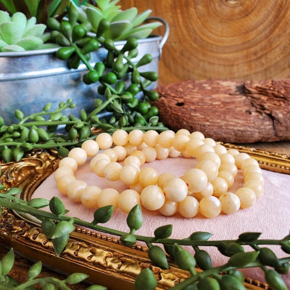 Yellow Calcite Bracelet, 8mm, Natural Yellow Calcite Beaded Bracelet, Crystal Bracelet, Natural Calcite, Yellow Calcite Crystal,