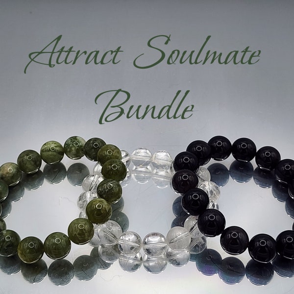 Soulmate Bracelet, Attract your Soulmate, Crystal Bracelet Bundle, Green Jade, Find Love, Gift for Friend, Soulmate Gifts, Gift for Daughter