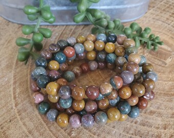 Ocean Jasper Bracelet, Natural Colorful Ocean Jasper, 4-8mm, OJ Bracelet, Crystal Bracelet, Beaded Bracelet
