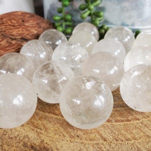 Clear Quartz Crystal Mini Sphere, Clear Quartz Crystal, Amplifies energy, Cleanse negative energies, Balance the body and mind