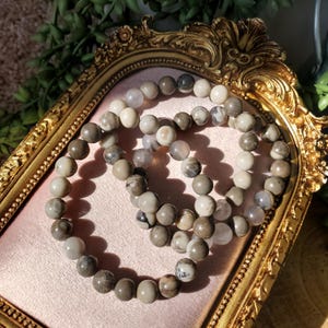 Natural Volcano Agate Bracelet, 8mm, Choose your size, UV Reaction, Natural Volcano Agate Crystal, Crystal Beaded Bracelet image 9