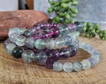 Rainbow Fluorite Crystal Bracelet, 6mm-11mm, Beautiful colorful Fluorite Bracelet, Beaded Bracelet, Crystal Bracelet, Natural Fluorite