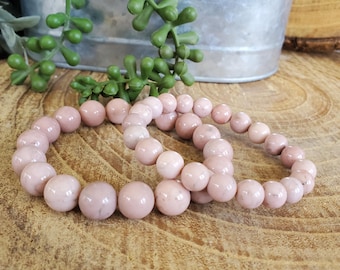 Natural Pink Opal Bracelet, 6mm-11mm, Pink Opal Crystal, Opal Bracelet, Beaded Bracelet, Beaded Bracelet, Pink Opal, Pink Bracelet