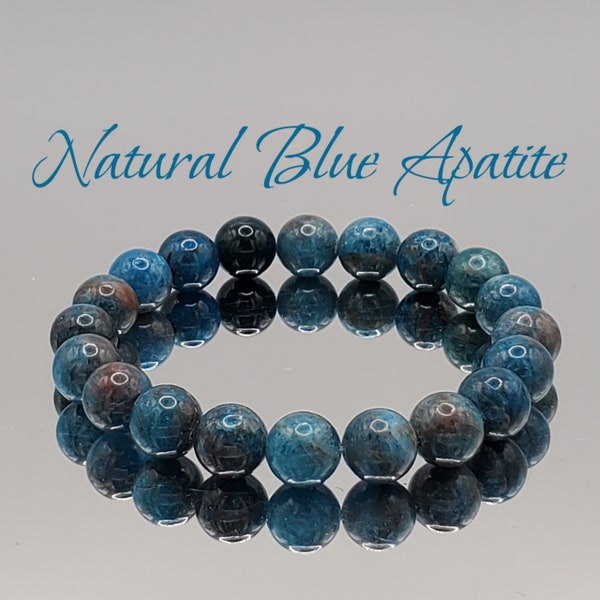 Blue Apatite Bracelet, Blue Apatite Crystal Stone, Decrease Hunger, Enhances Focus, Enables Serenity, Love, Helps Achieve Goals