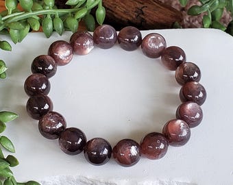 High-Quality Purple Lepidolite Crystal Beaded Bracelet, Flashy Natural Lepidolite 11mm, Beaded Bracelet, Crystal Bracelet