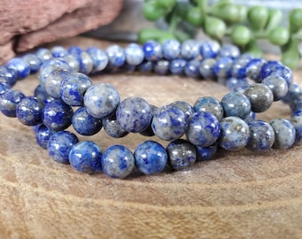 Lapis Lazuli Bracelet, Natural Lapis Lazuli, Crystal Bracelet, Beaded Bracelet, Blue Lapis Bracelet, 6-10mm Beads