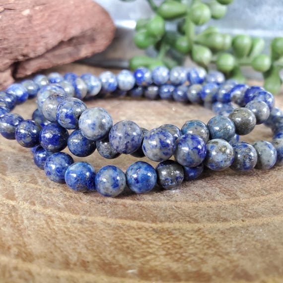 Lapis Lazuli Bracelet, Natural Lapis Lazuli, Crystal Bracelet, Beaded Bracelet, Blue Lapis Bracelet, 6-10mm Beads