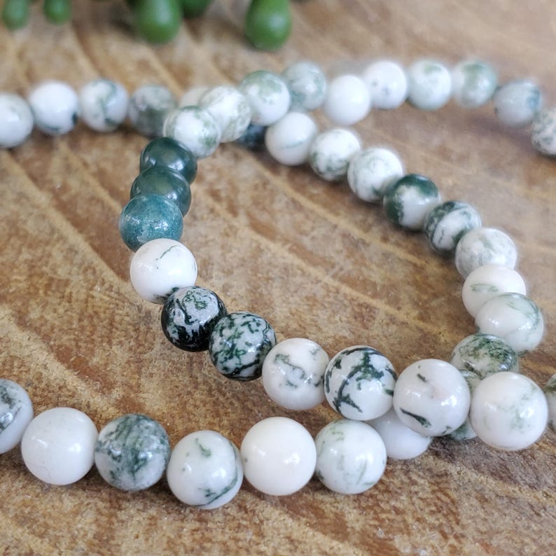 Natural Tree Agate Bracelet, Tree Agate, Crystal Bracelet, Beaded Bracelet, Natural Tree Agate, Energy Bracelet, Protection image 9