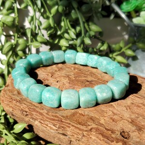 Pulsera de cubo de amazonita de 10 mm, cristal de amazonita natural, pulsera de cuentas, pulsera de amazonita imagen 8