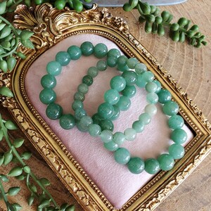 Green Aventurine Beaded Bracelet, 6mm-14mm, Natural Green Aventurine, Prosperity, Good Luck, Green Aventurine Bracelet image 2
