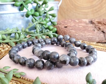 Larvikite Bracelet, 8mm Natural Larvikite Crystal Bracelet, Beaded Bracelet, Crystal Bracelet, Choose your length