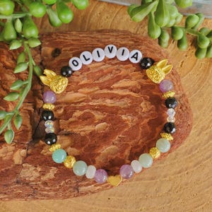 Labubu Bracelet, Natural Crystal Bracelet, Labubu Friendship Bracelet, Back to School Bracelet, Girls Bracelet Labubu Charm Bracelet