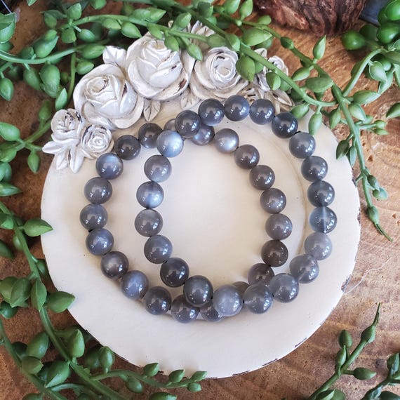 Ultra-High Quality Black Moonstone Bracelet, High Flash Moonstone, 7-10mm, Black Moonstone, Flashy Moonstone, Moonstone Jewelry