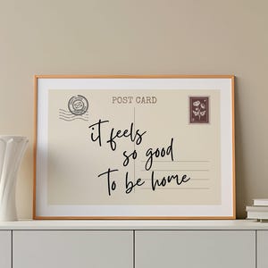 It Feels So Good To Be Home Print, Vintage Postcard Print, Trendy wall Art, Retro Aesthetic Decor, Landscape, Home Decor, Digital Download