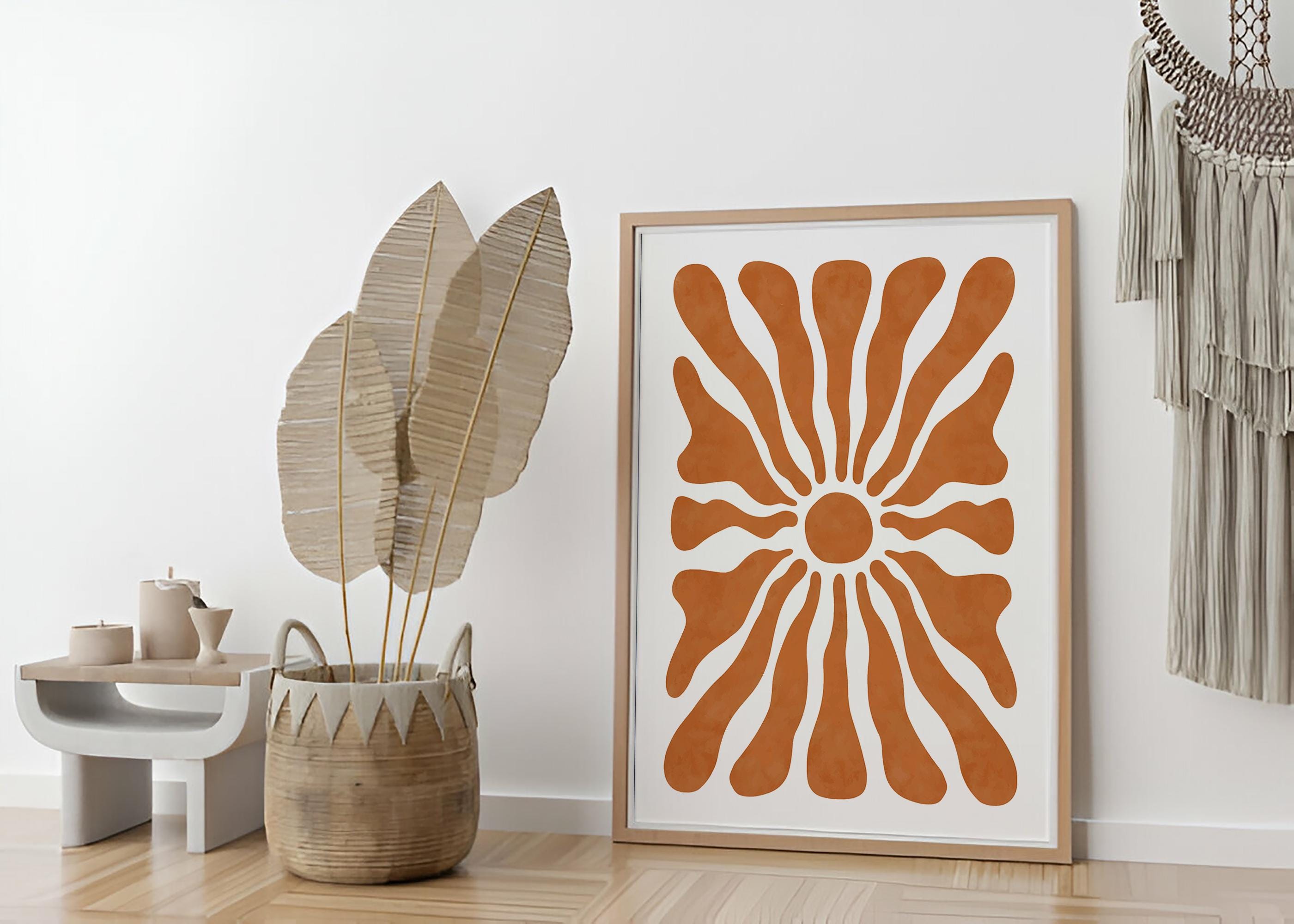 Boho Abstract Flower Print, Floral Wall Art, Bohemian Botanical Posters, Vintage Art Print, Boho Gallery Set, Digital Download