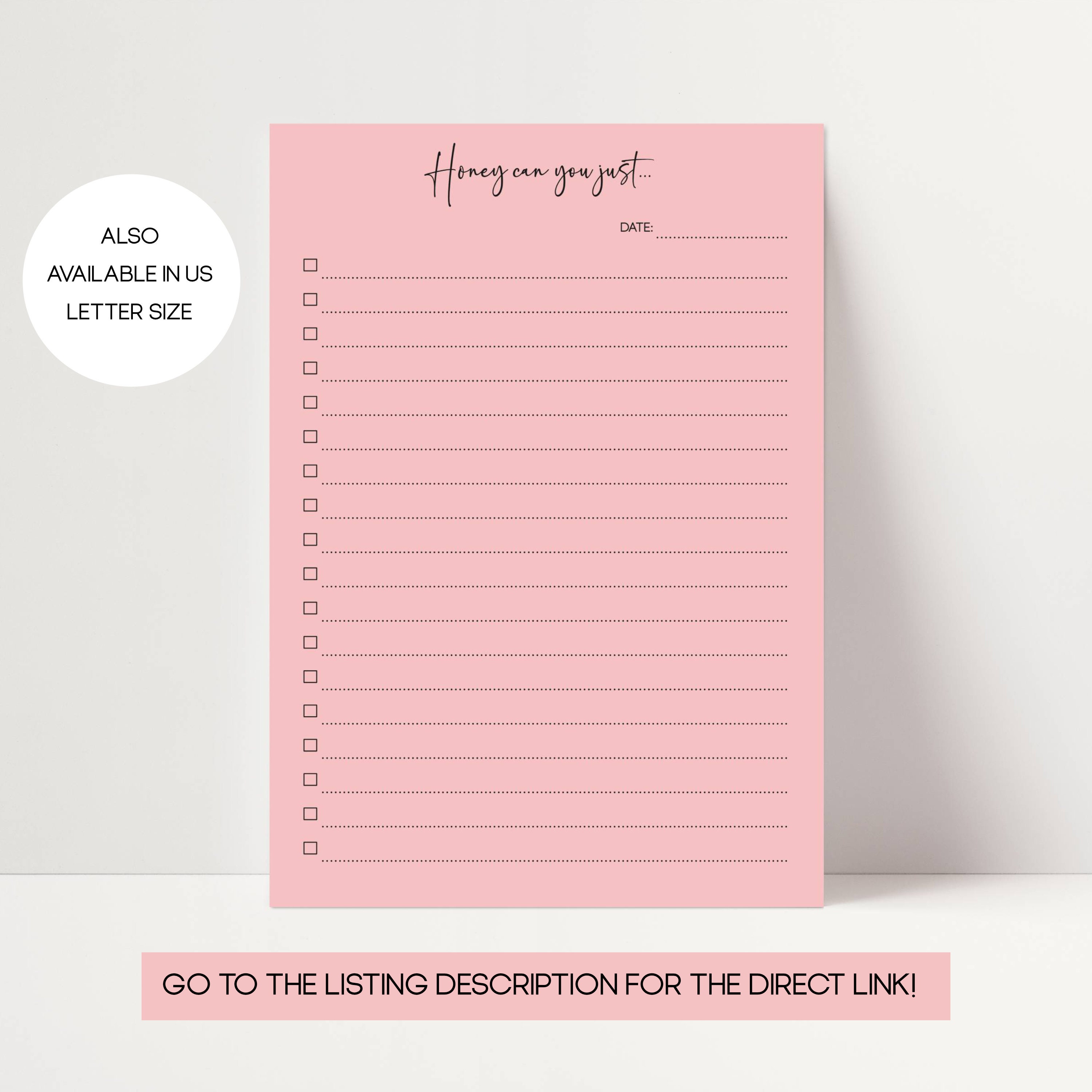 Honey to Do List, to Do List Templates, Blank Editable Checklist ...